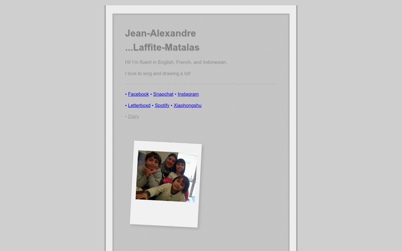 The web site of Jean-Alexandre!